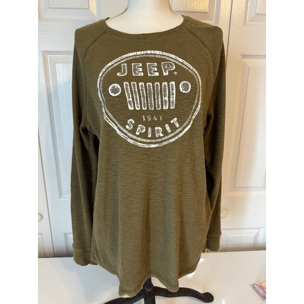 Jeep x Lucky Brand Long Sleeve Thermal Shirt Mens L Waffle Knit Jeep Lover
